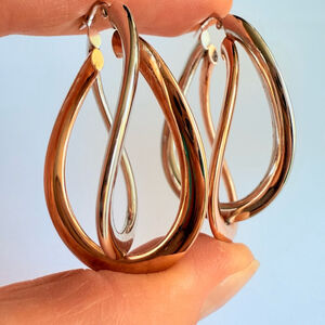 ITAOR 18k Gold Vermeil & Sterling Silver Large 1.7" Creole Hoop Grand Earrings